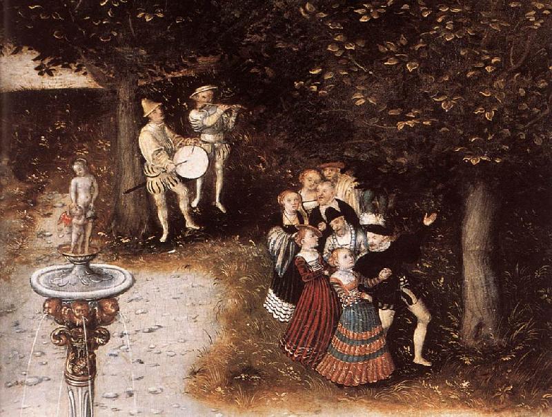 CRANACH, Lucas the Elder The Fountain of Youth (detail) dyj China oil painting art